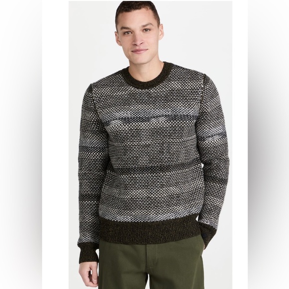 RAG & BONE Men's Wool Reversible Birdseye Wool Sweater Black Multi M New - Picture 4 of 14